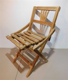 Child's Vintage Wood Fold Chair