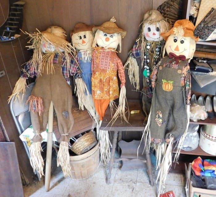 Set of Five 5' tall Lawn Scarecrows