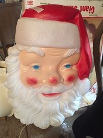 cute vintage Santa face-lighted!