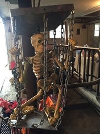 very cool skeleton hanging decor