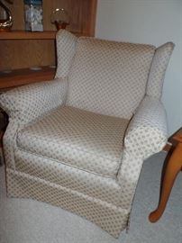 1 of 2 matching wing back chairs
