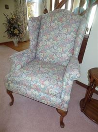 1 of 2  matching wing back chairs