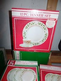 4 boxes of 12 pc Christmas dishes