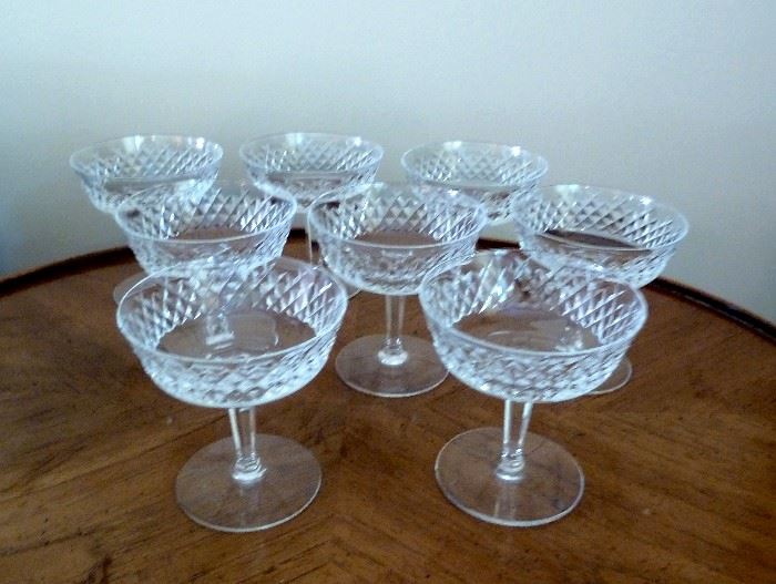 Waterford crystal "Alana" champagne saucers or sherbets (8)