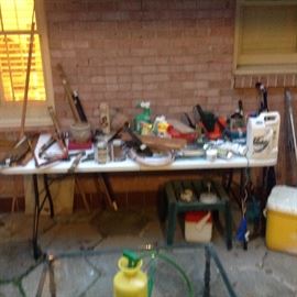 Lots of tools and yard equipment