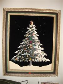 Fabulous, vintage, framed Christmas tree