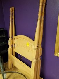 One of the posts on this twin 4-poster bed has been reglued, but this is priced to sell!