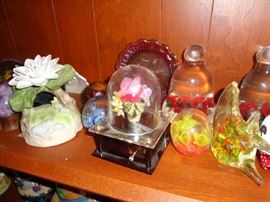paper weights and music boxes