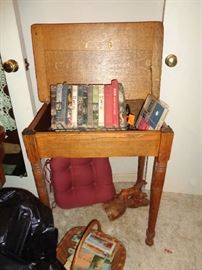 school desk/vintage childrens books