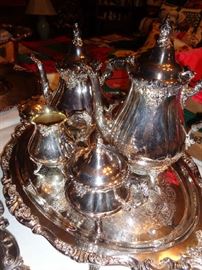 coffee set, silver plate