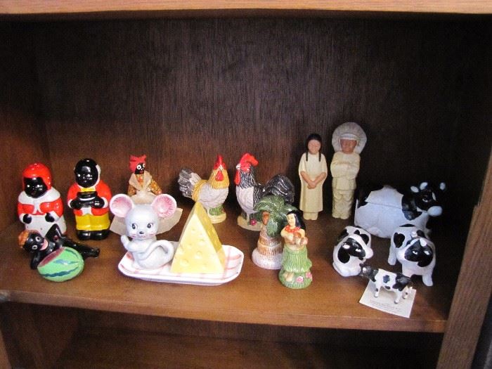 A collection of salt and pepper shakers