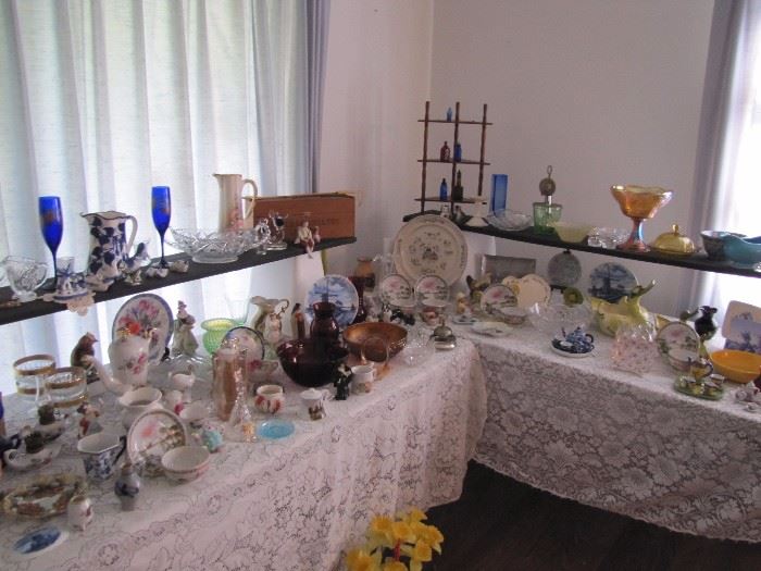 The two China and glassware tables in the living room