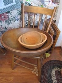 Antique wood bowls