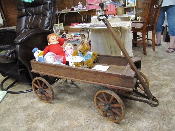 American Toy Company Auto Coaster Wood wagon with wood wheels