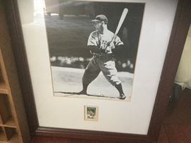Lou Gehrig photo with stamp