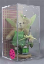 Little Gem Teddy Bear - Muffy Tinker Bell-864 In  the box, mohair-honey.  Ltd. # 287 of 500.  Signed  by Barbara Isenberg.  This little pixie of a  fairy is dressed all in green: sequined and lycra  with sparkling organza lace wings, satin shoes
