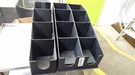 2 plastic lid or condiment holders