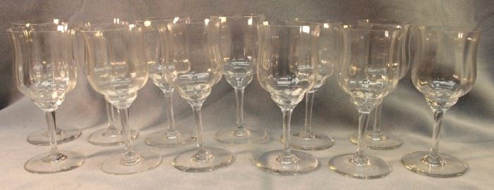 Baccarat, set of 12, Capri crystal red wine  glasses Size:  5.5" H
