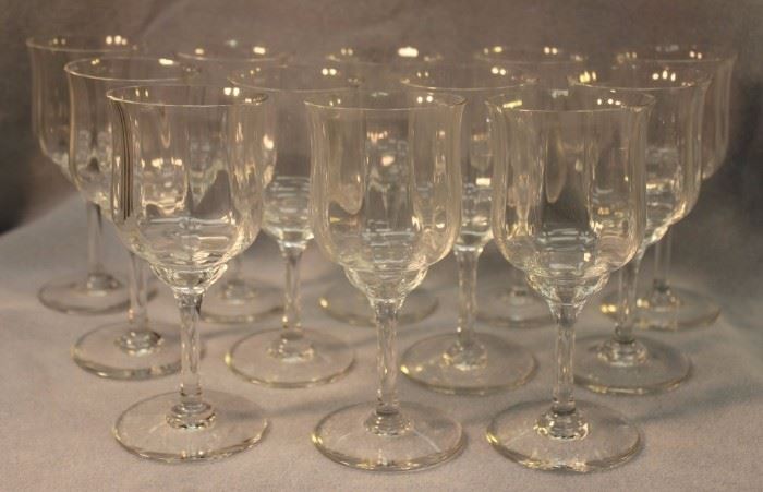 Baccarat, set of 11, Capri crystal water glasses. Size:  7" H
