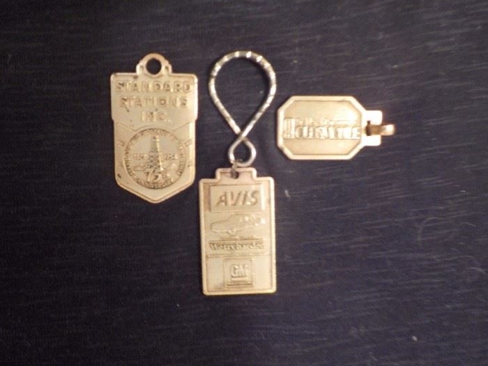 COLLECTIBLE: Vintage Key Tags circa 1954. Upper left commemorating opening of San Francisco International Airport 1954