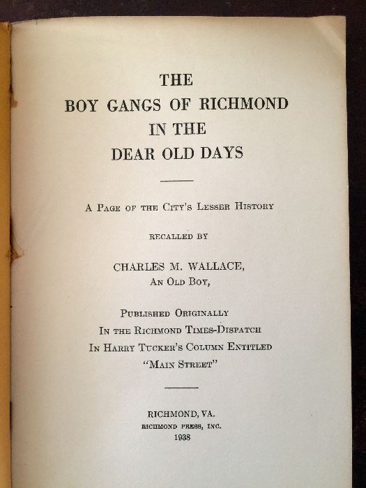 Rare first edition, Boy Gangs of Old Richmond