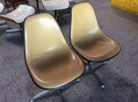 Pair Eames shell chairs
