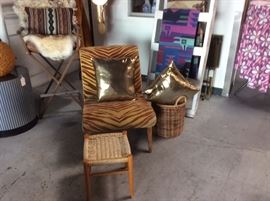 Zebra slipper chair