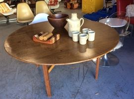 Knoll walnut work table