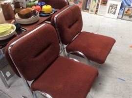 Chrome dining chairs set of 4