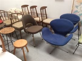 Swan chairs in original fabric