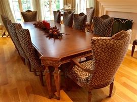 Table not for sale.  12 chairs are!