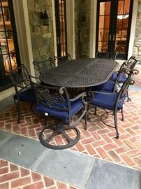 Cast Classics Landgrave Cast aluminum patio set table with 8 chairs
