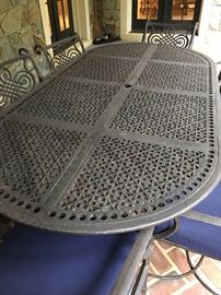 Cast Classics Landgrave Cast aluminum patio set table with 8 chairs