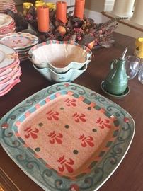 Neiman Marcus/Horchow Tuscan style "Medici" plates and serving pieces