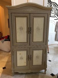Hand painted/signed armoire/TV cabinet