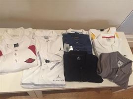 Men's golf shirts - Lacoste, Nike, Air Jordan.  Some NWT. Sizes L/XL