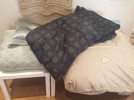 Gorgeous custom bed linens.  Queen -King-Queen