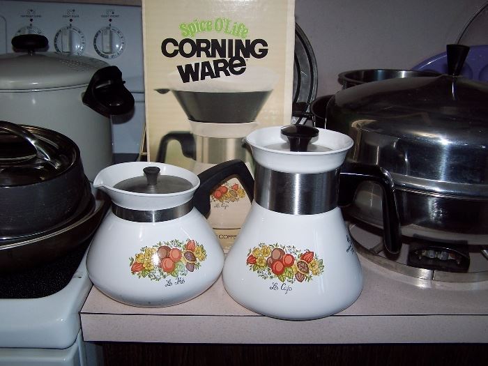 Vintage Corning Spice O'Life Coffee Pot in Original Box - New & Tea Pot