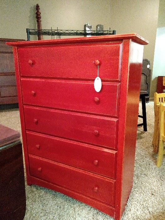 Great red chest is perfect condition!