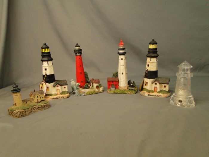 2 Lighthouse figurines