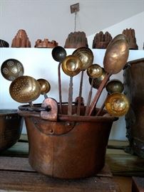 Antique copper ladles