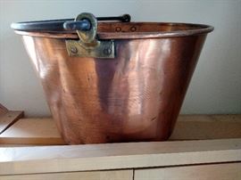 Antique copper bucket