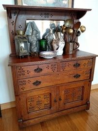Antique oak hutch