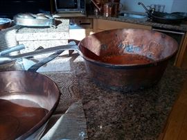 Extremely large copper pans