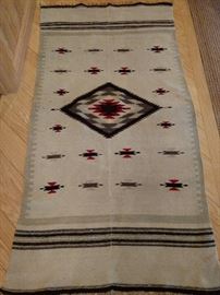 Flat weave Navajo rug, approx. 38 x 72 inches