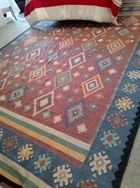 Flatweave room rug, 9 x 12