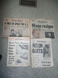 Nixon resigns and Space flight newspaper