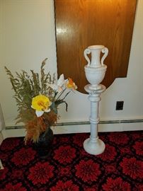 Spanish marble urn and pillar
