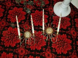 mid century wall candle holders these candles are wood