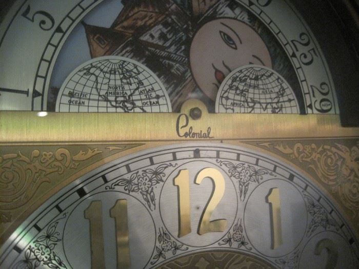 dial of grandfather clock